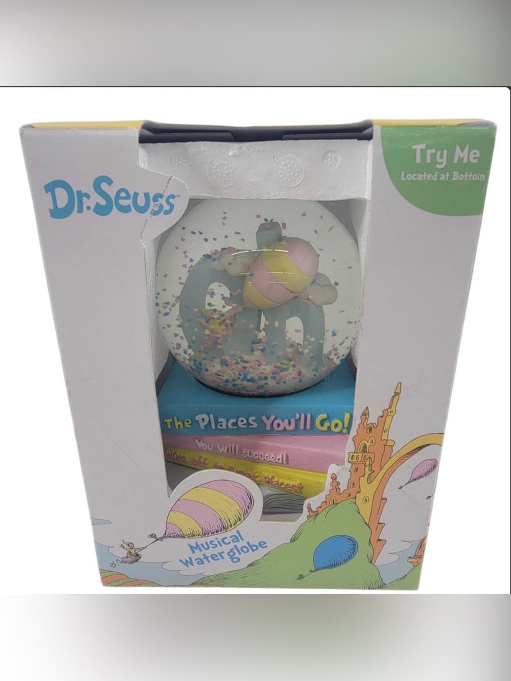 Dr. Seuss Musical Water Globe - Blue, Pink, Yellow
